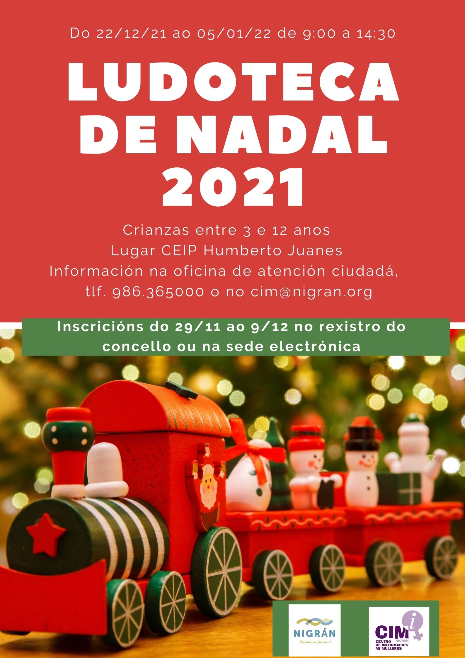 Aberta a inscrición para a Ludoteca de Nadal do Concello de Nigrán