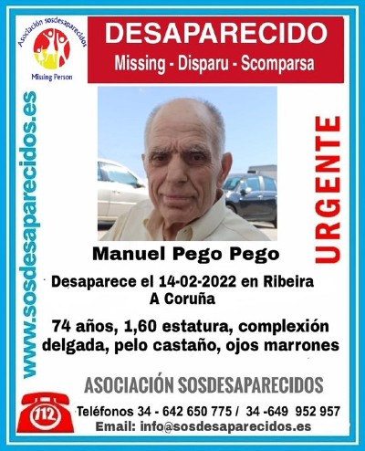 Buscan a un hombre de 74 años desaparecido desde el lunes