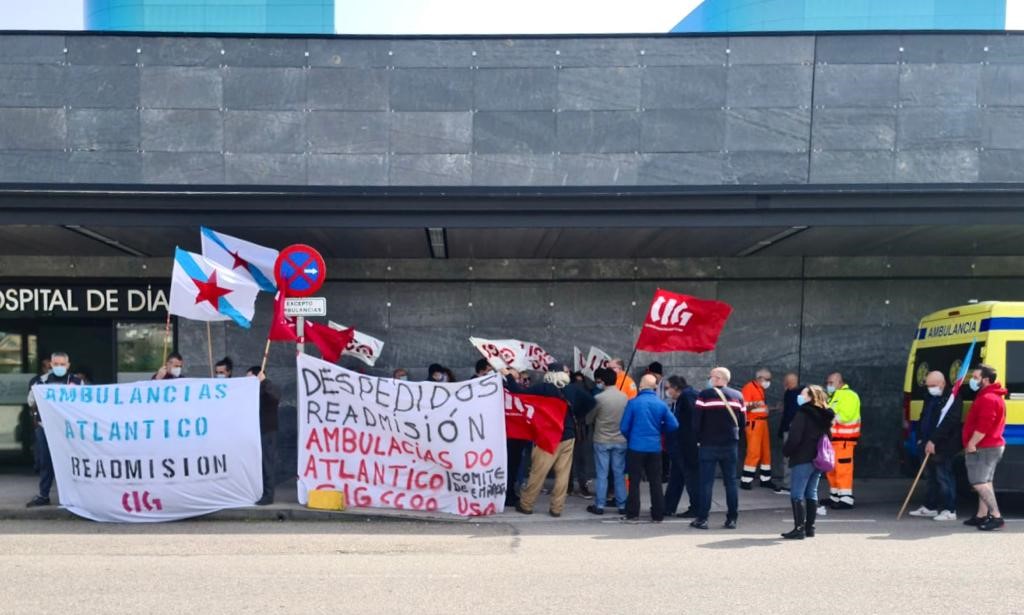 Denuncian servicios mínimos del 100% en la huelga de ambulancias en Vigo