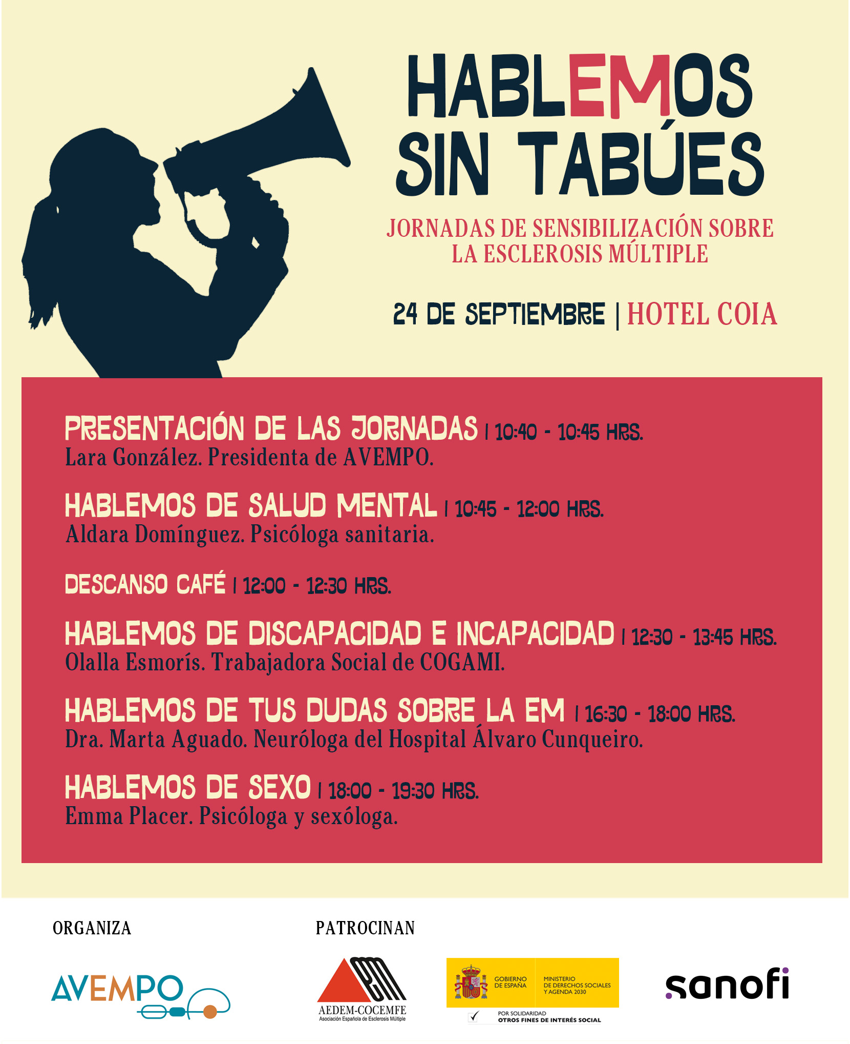 'HablEMos sin Tabúes', jornada sobre la Esclerosis Múltiple, este sábado en Vigo