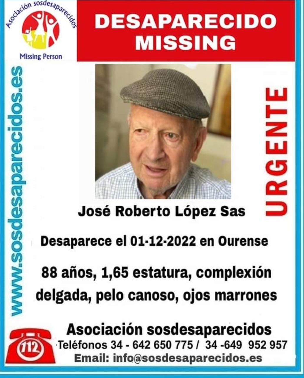Piden ayuda para encontrar a un hombre de 88 años, desaparecido desde el jueves