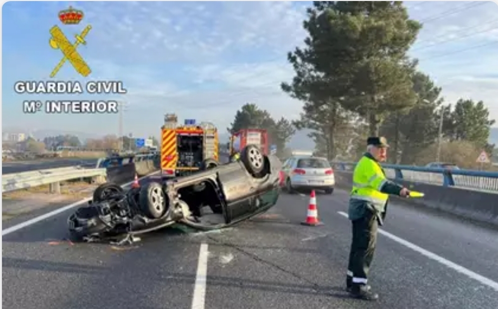 Un hombre de 60 años muere en un accidente en la A-55 a su paso por Porriño