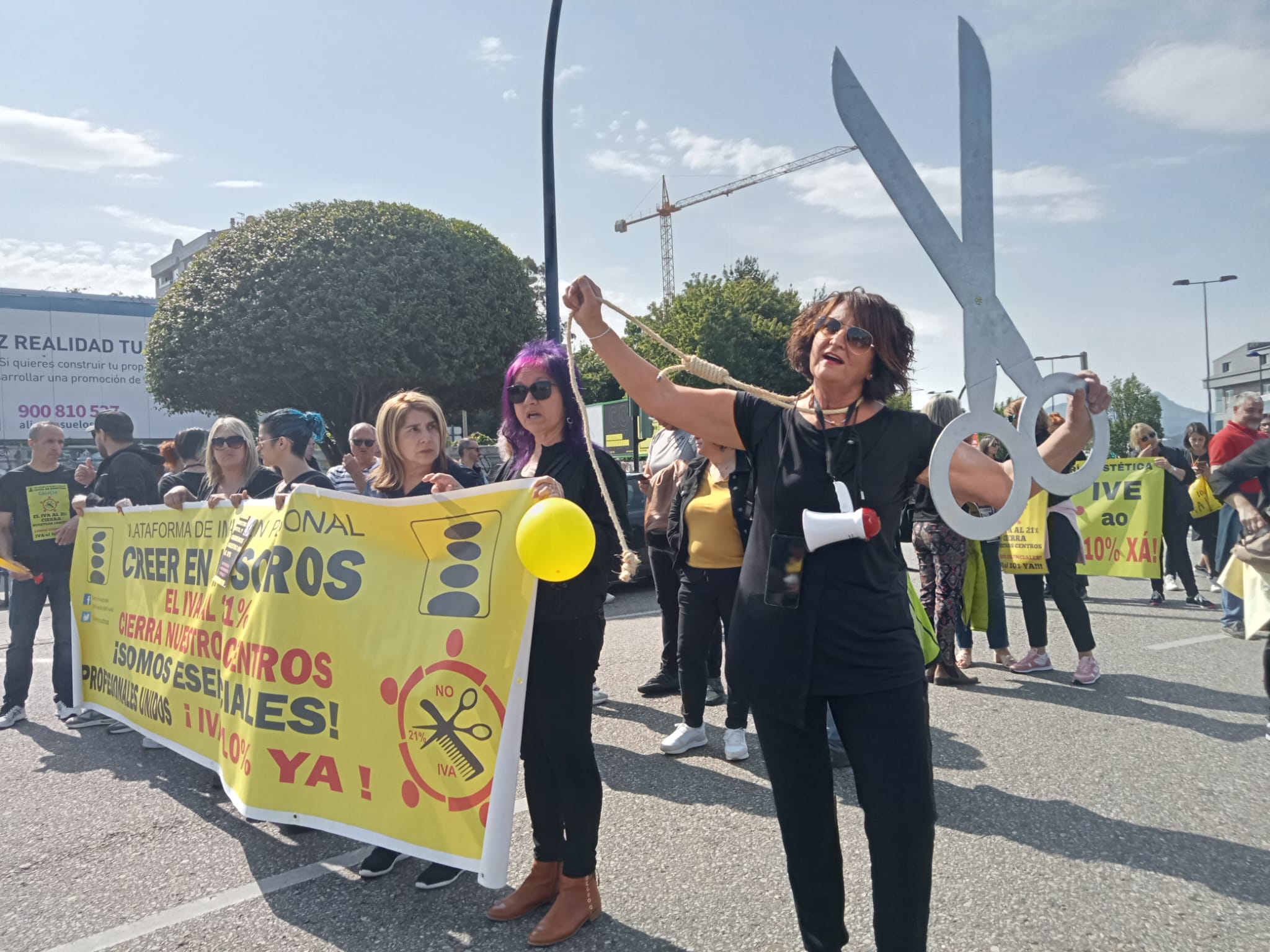 Manifestación en Vigo de los profesionales de la imagen personal