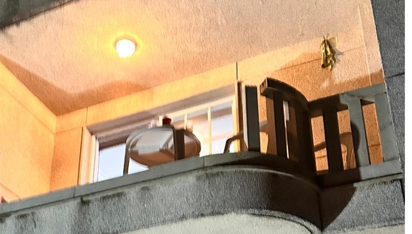 Catro rapaces caen dun balcón, en Sanxenxo