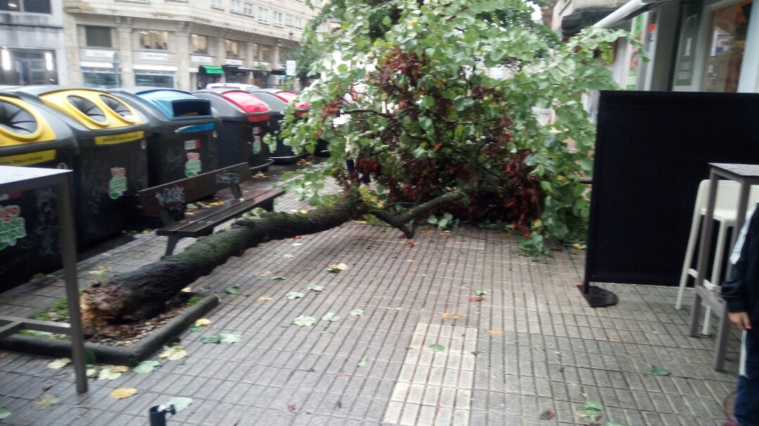 Más de 70 incidencias en Vigo a causa del temporal de lluvia y viento