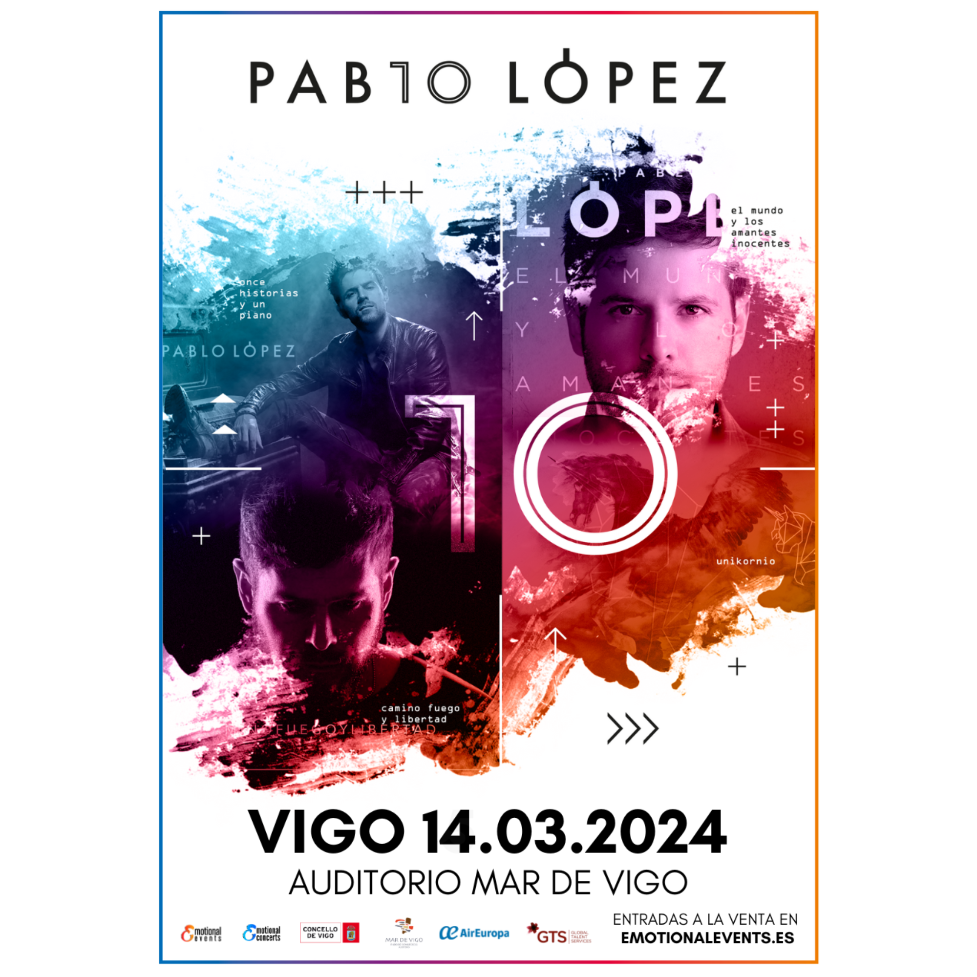 Ás 14:00h. saen á venda as entradas para o novo concerto de Pablo López en Vigo