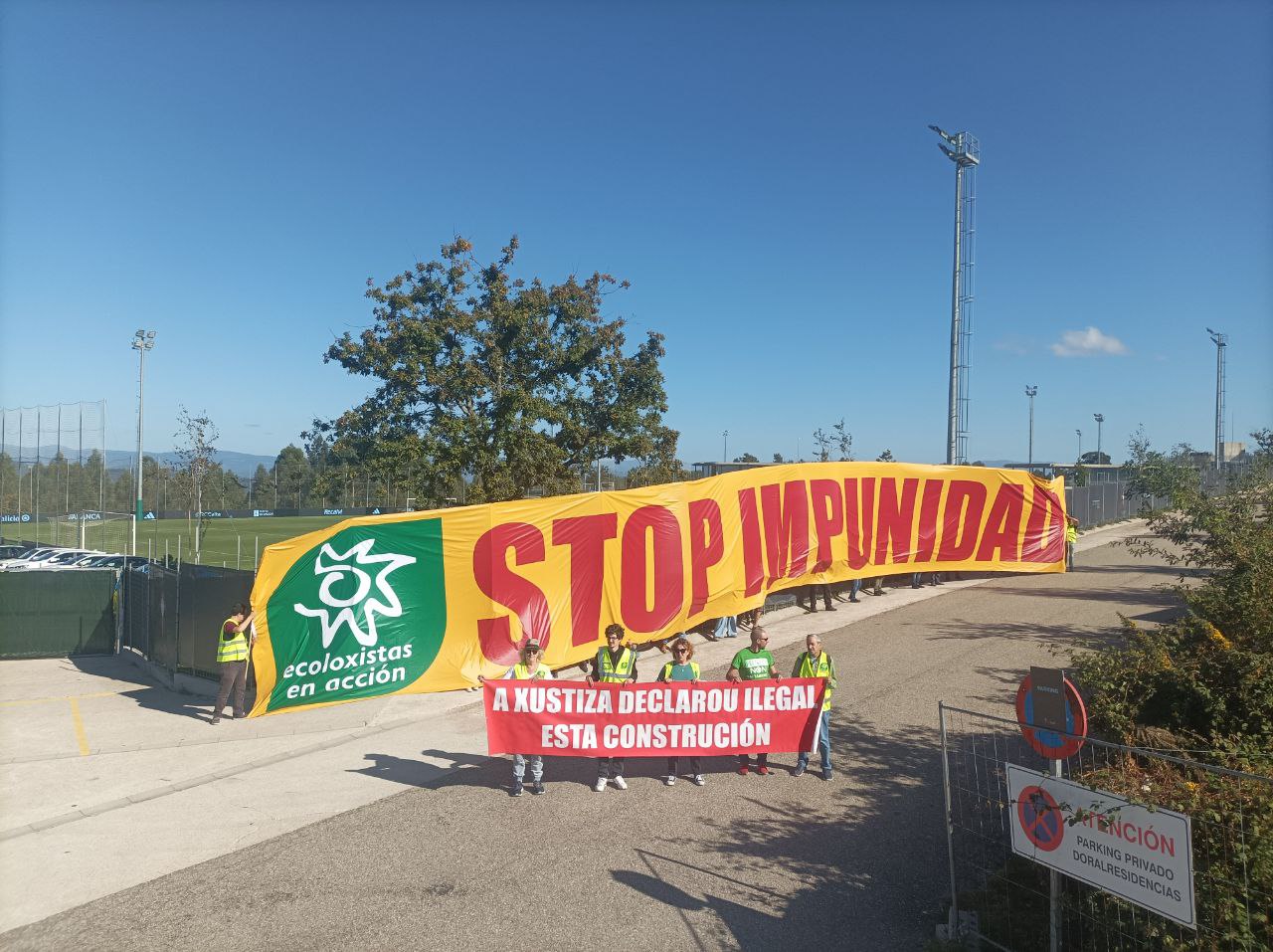 Denuncian que a cidade deportiva do Celta está vertendo fecais sobre os mananciais das traídas