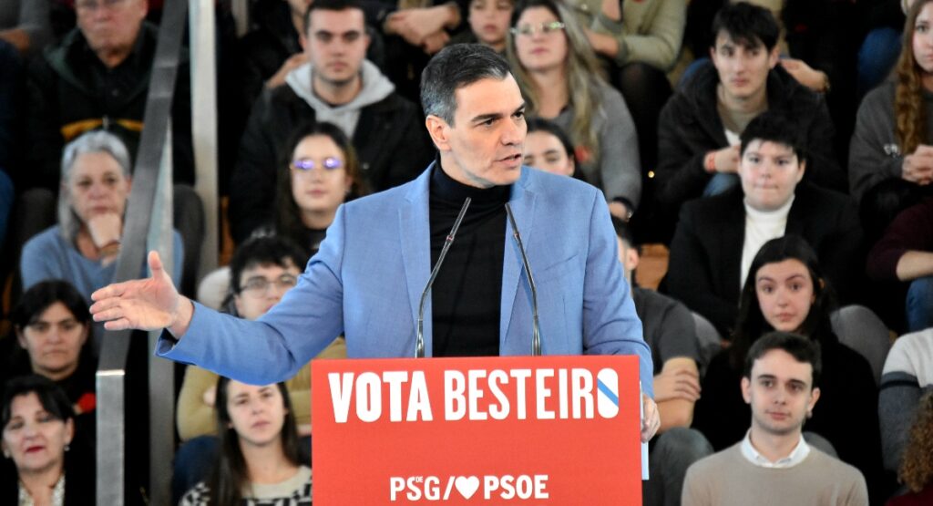 O presidente do Goberno, Pedro Sánchez, hoxe en Vigo