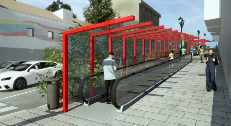 Rampas mecánicas para llegar al Centro de Salud de Pintor Colmeiro