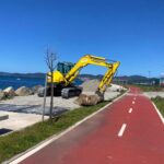 Arrancan los trabajos de los futuros 'Peiraos do Solpor' en la escollera de Bouzas