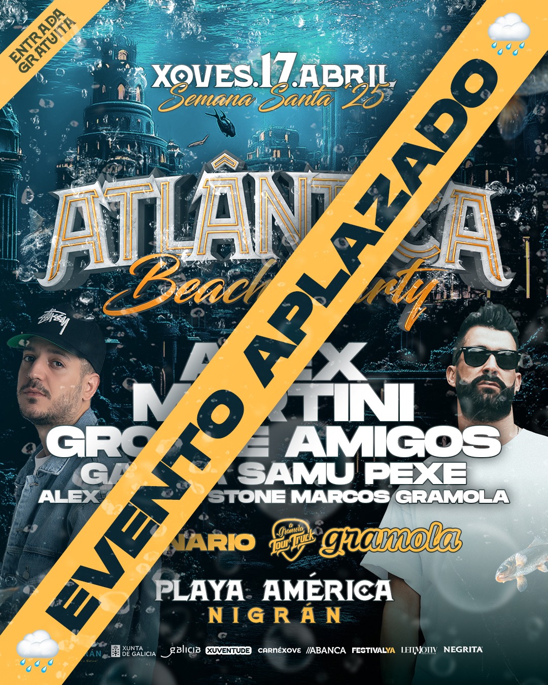 Nigrán apraza o 'Atlántica Beach Party', previsto para este xoves