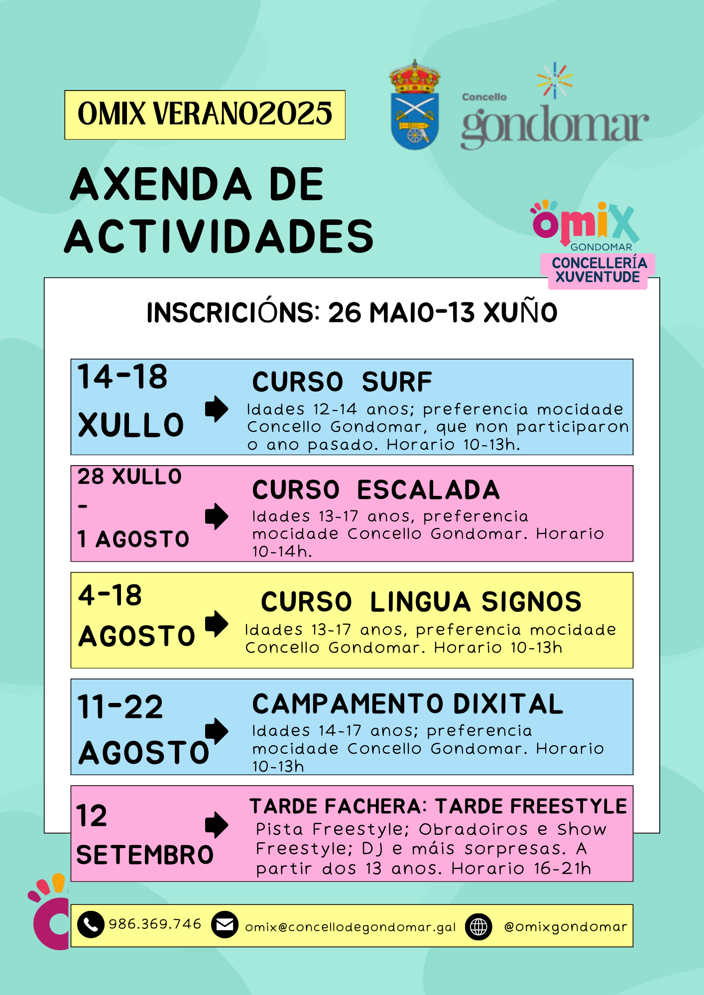 Abre o prazo para inscribirse nas actividades de verán de Gondomar