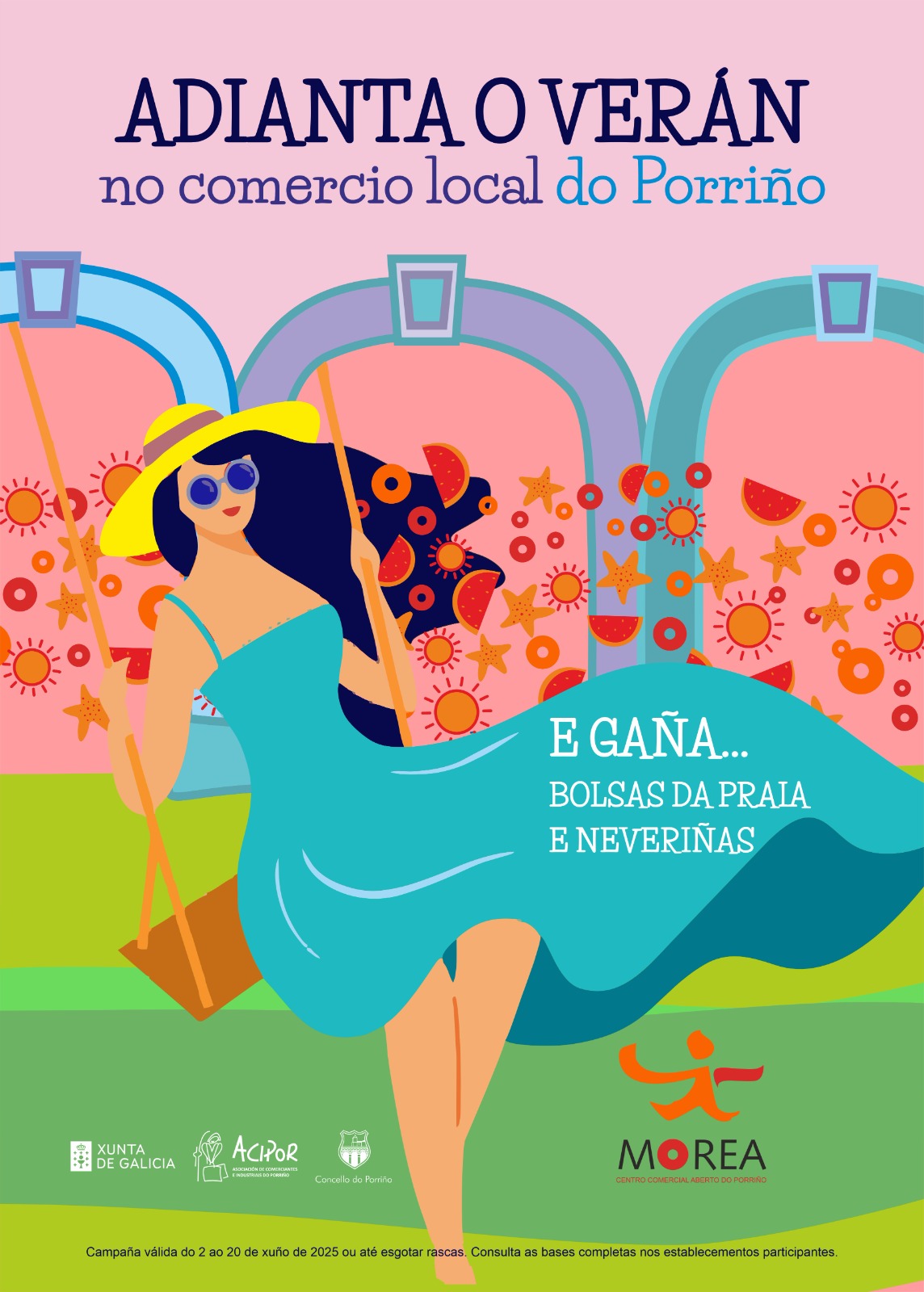Comeza no Porriño a campaña 'Adianta o Verán' con regalos por comprar no comercio local