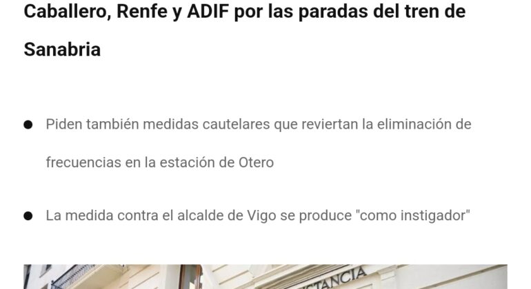 Denuncian por prevaricación a Abel Caballero, por el recorte de las paradas del AVE en Sanabria