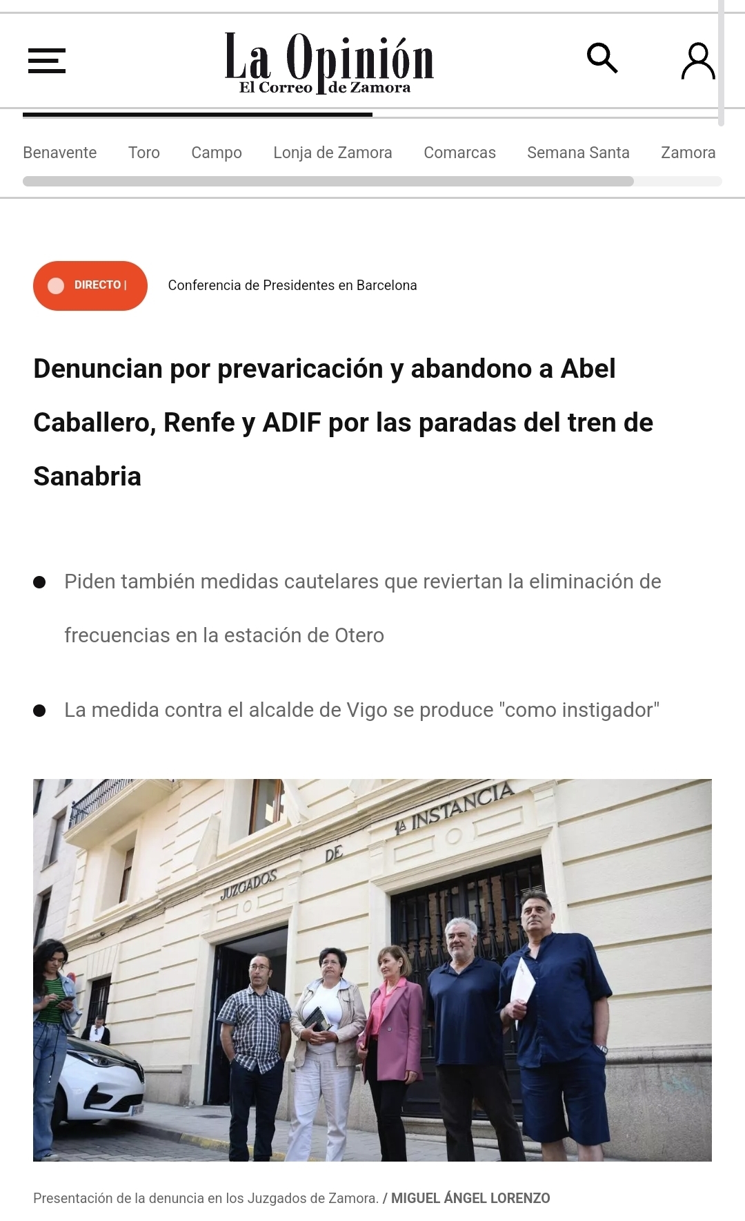 Denuncian por prevaricación a Abel Caballero, por el recorte de las paradas del AVE en Sanabria