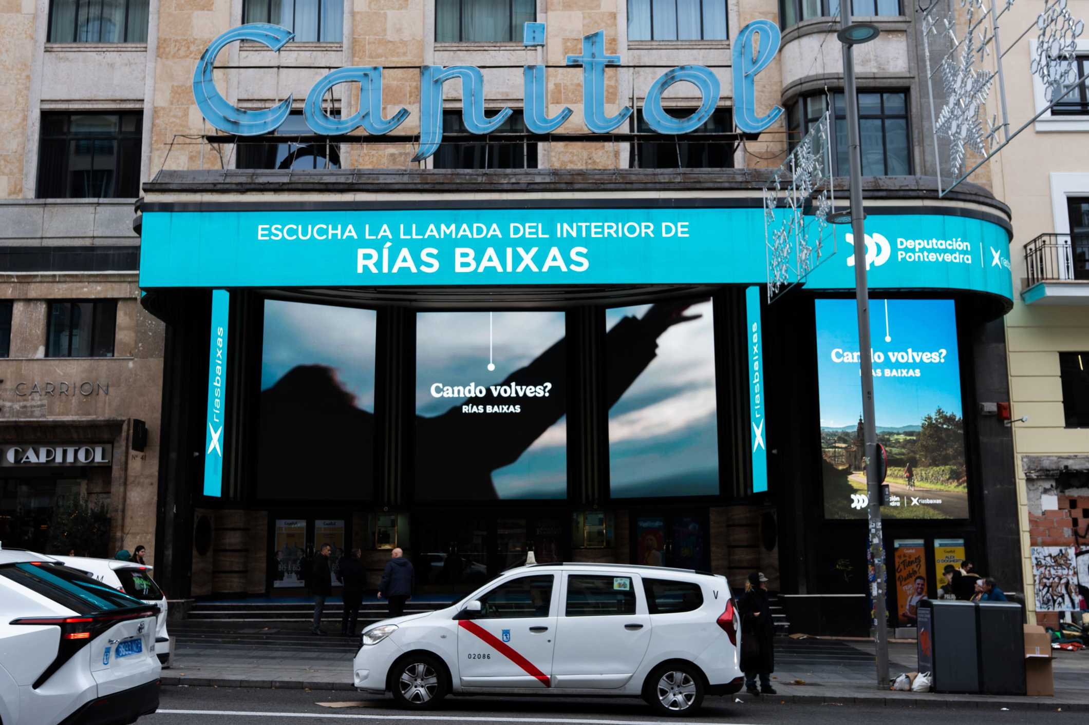 A campaña 'Cando volves?' á Gran Vía de Madrid