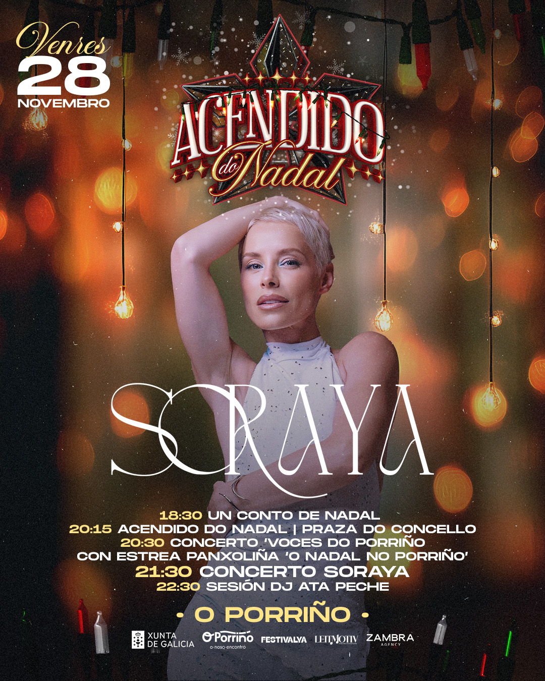 Soraya, protagonista do acendido do Nadal no Porriño