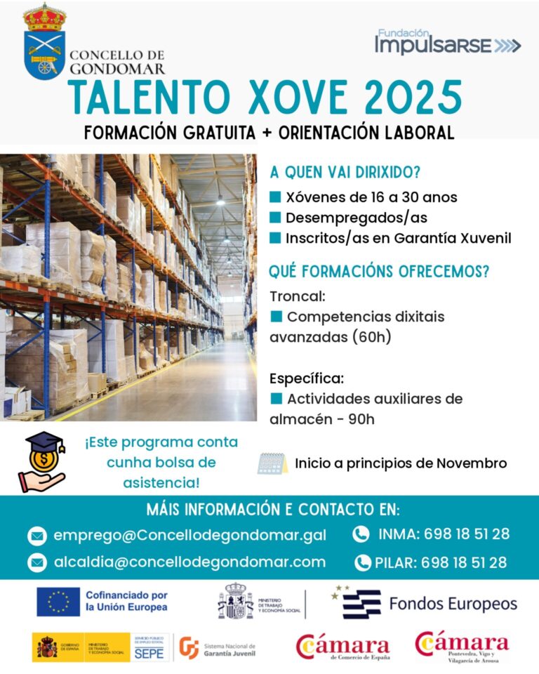 Gondomar lanza o programa “Talento Xove 2025” para impulsar o emprego juvenil