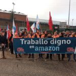 El 100% de la plantilla del almacén de Amazon en O Porriño secunda la huelga