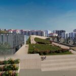 Arranca la instalación de gradas en el parque Nelson Mandela de Navia