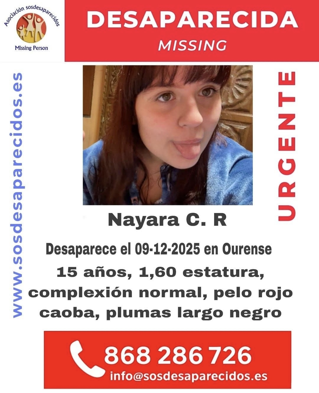 Desaparece una niña de 15 años, en Ourense