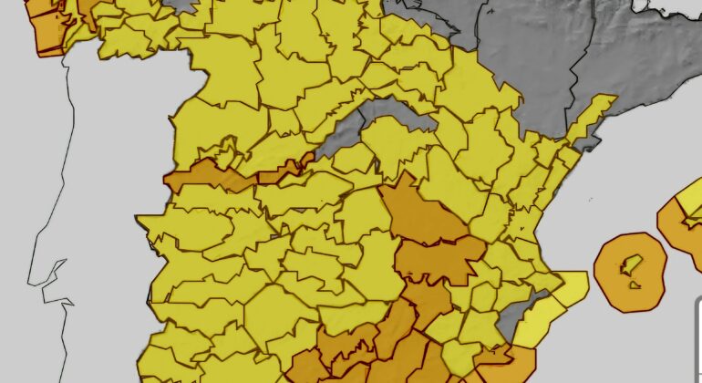 Alerta laranxa por choivas intensas en 16 concellos do interior de Pontevedra