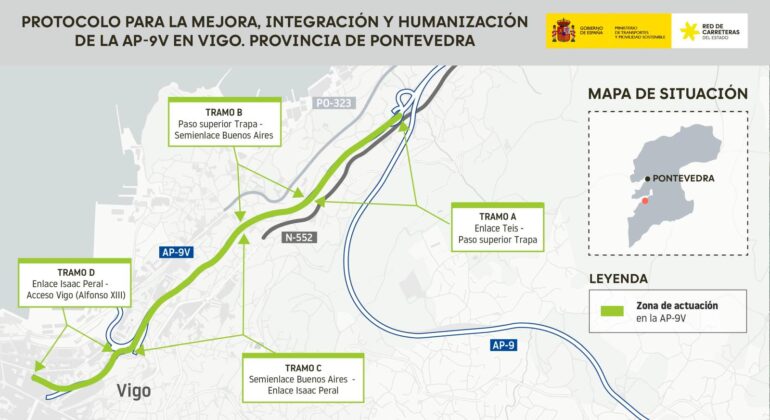 Transportes y Concello estudiarán la humanización de la AP-9 en su entrada a Vigo