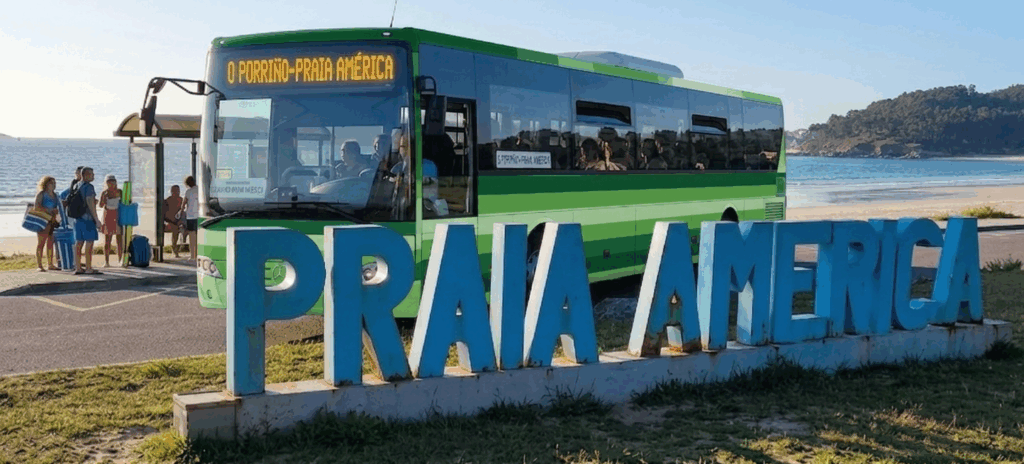 Autobús O Porriño–Praia América este verán: horarios, saída diaria e regreso do servizo estival