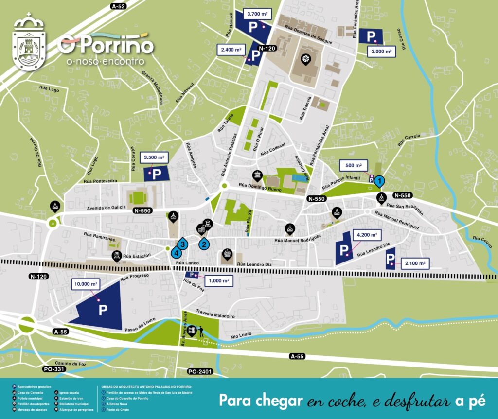 O Porriño habilita máis de 1.100 prazas de aparcamento gratuíto en oito puntos da vila