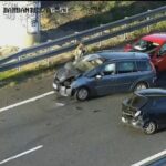 Un accidente con siete vehículos bloquea la A-52 en sentido O Porriño a la altura de Cenlle