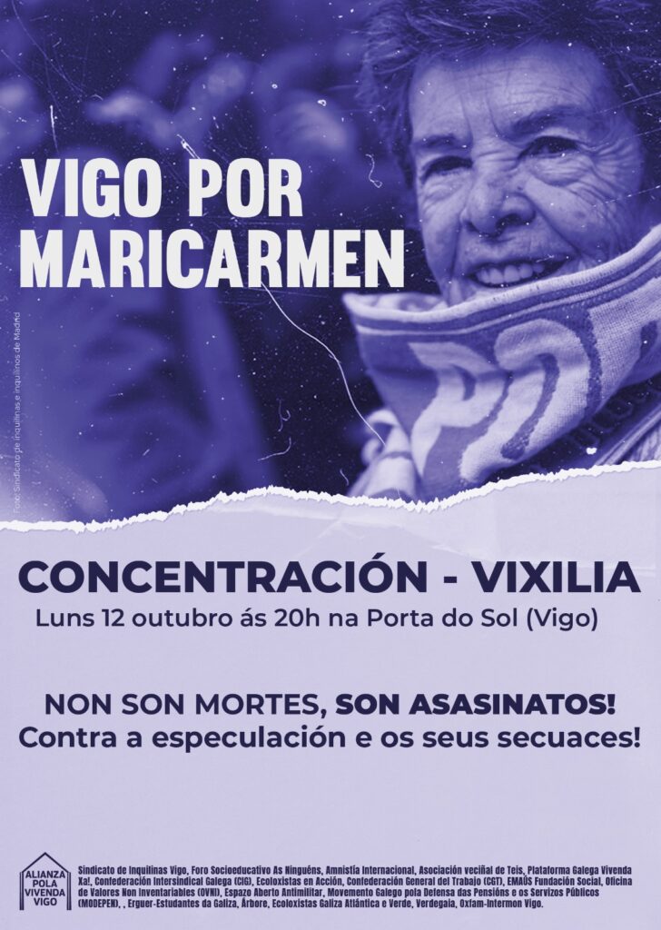 Convocada en Vigo una vigilia por Maricarmen y contra la especulación inmobiliaria